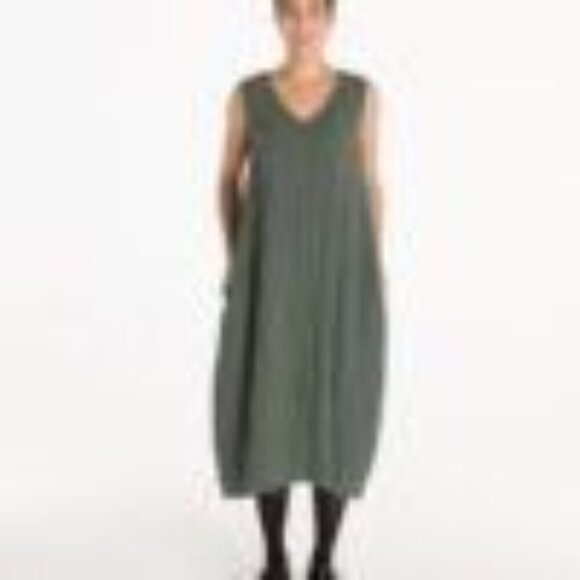 Cut Loose Womens Dress Size Small Green Faux Wrap Midi Pockets V Neck Casual - Picture 8 of 8